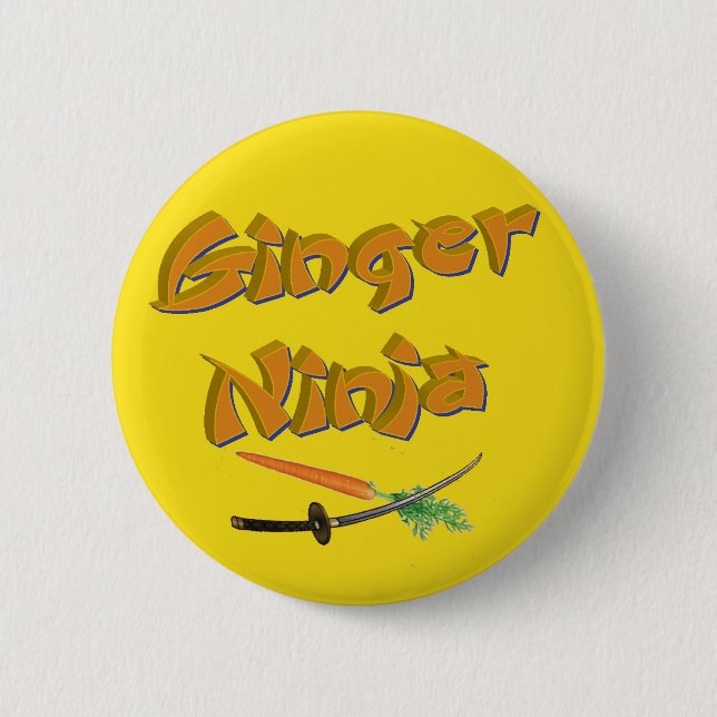 Ingwer ninja Abzeichen Button (Vorderseite)