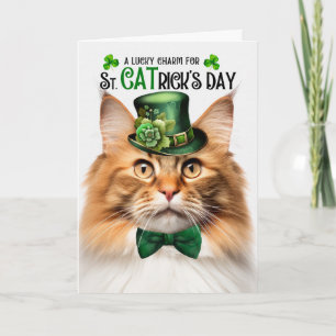 Ingwer Norwegische Waldkatze St CATrick's Day Feiertagskarte