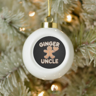 Ingwer Onkel Lebkuchen Weihnachten Xmas Familie Keramik Kugel-Ornament