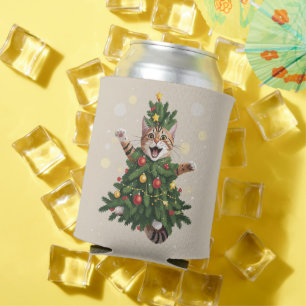 Ingwer Orange Katze Weihnachtsbaum Cute Xmas  Dosenkühler