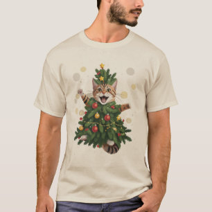 Ingwer Orange Katze Weihnachtsbaum Cute Xmas T-Shirt
