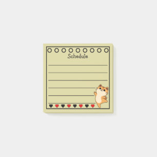 Ingwer-Orangen-Kat-Zeitplan Gelb Post-it Klebezettel