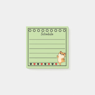 Ingwer Orangene Katzen Terminplan Grün Post-it Klebezettel