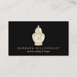 Ingwer-Topf-Töpferei-Logo-Designer Schwarz/Gold Visitenkarte