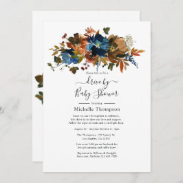 Ingwer- und Navy-Flora-Drive mit Dusche Einladung