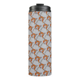 Ingwer- und weiße Katzen-Thermal-Tasse Thermosbecher