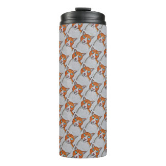 Ingwer- und weiße Katzen-Thermal-Tasse Thermosbecher