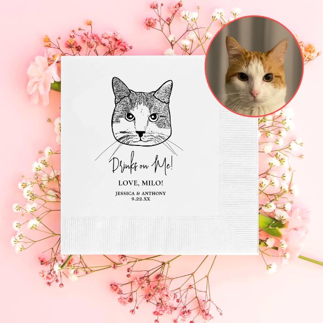 Ingwer White Cat Personalisiert Drinks Serviette (Von Creator hochgeladen)