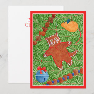INGWERBROT-KÄTZCHEN "Frohe Weihnachten" 5x7 Karte