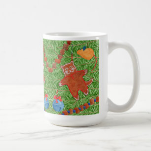 INGWERBROT-KÄTZCHEN Hoher weißer Becher Kaffeetasse