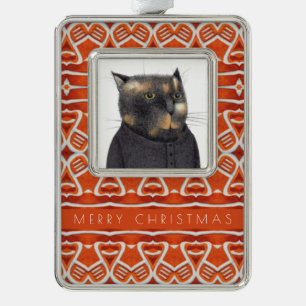 INGWERBROT Vertikaler gerahmter Weihnachtsschmuck Rahmen-Ornament Silber