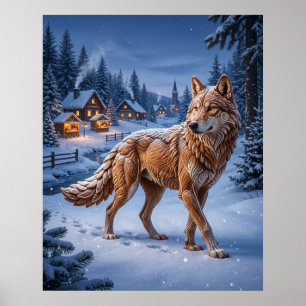 Ingwerbrot-Wolf-Pinien Poster