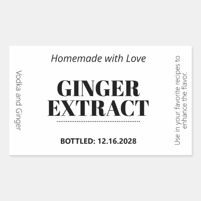 Ingwerextrakt Modern Label Sticker ZEX_001h (Vorderseite)