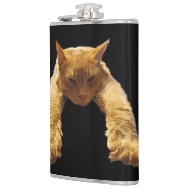 Ingwerfaule Katze, Hip Flask Flachmann (Links)