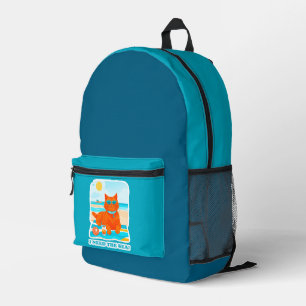 Ingwerkatze am Strand Ich brauche das Meer Sommer Bedruckter Rucksack