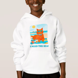 Ingwerkatze am Strand Ich brauche das Meer Sommer Hoodie