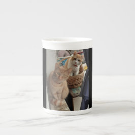 Ingwerkatze Bone China Tasse