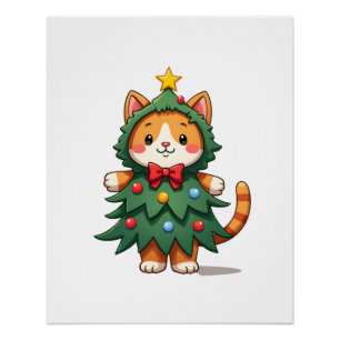Ingwerkatze Weihnachtsbaum Süßes Weihnachten 3 Poster
