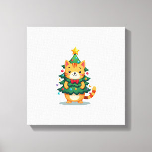 Ingwerkatze Weihnachtsbaum Süßes Xmas 2 Leinwanddruck