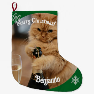 Ingwerkatzen-Foto-Namen Anpassen Personalisiert Großer Weihnachtsstrumpf