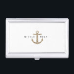 Inhaber der Gold Glitzer Anchor Nautical Business  Visitenkarten Dose<br><div class="desc">Gold Glitzer Anchor Nautical Business Card Inhaber. Passen Sie den Text an oder verließ ihn leer.</div>