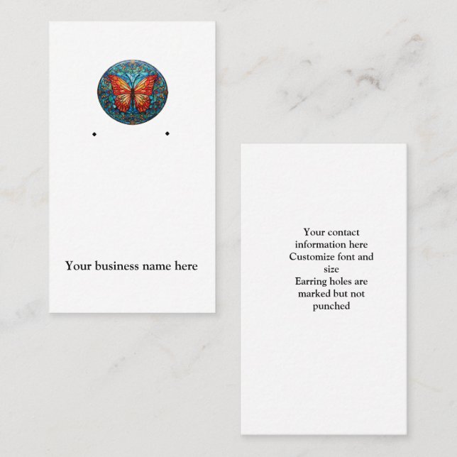 Inhaber der Ohrring-Karte aus gepolstertem Glas Visitenkarte (Vorne/Hinten)