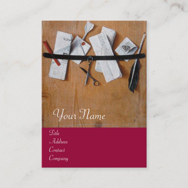 INHABER DES HOLZMONOGRAMM, rot-braun Visitenkarte (Vorderseite)