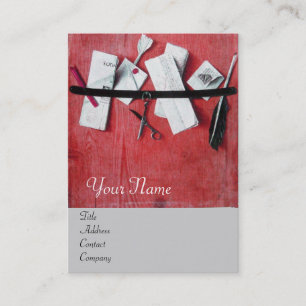 INHABER DES HOLZMONOGRAMM, rot, grau Visitenkarte