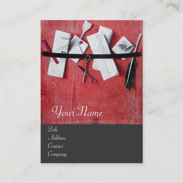 INHABER DES HOLZMONOGRAMM, rot, grau Visitenkarte (Vorderseite)