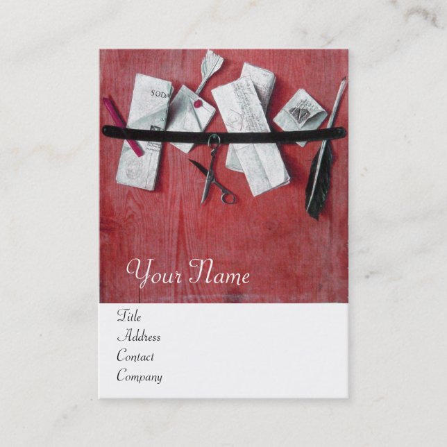 INHABER DES HOLZMONOGRAMM, rot Visitenkarte (Vorderseite)