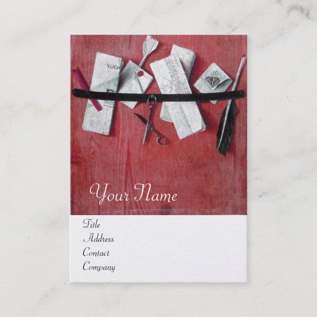 INHABER DES HOLZMONOGRAMM - Rote Perle Visitenkarte (Vorderseite)