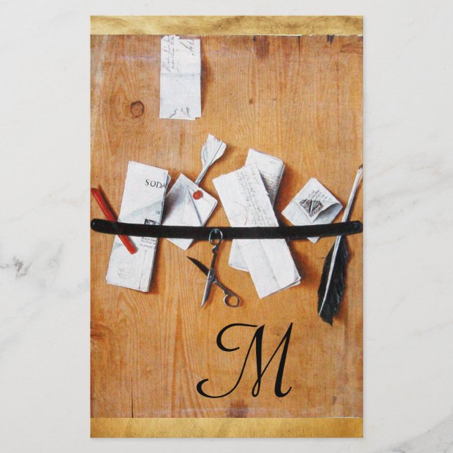 INHABER DES HOLZMONOGRAMM Schwarz-weiß Briefpapier (Vorderseite)