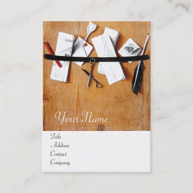 INHABER DES HOLZMONOGRAMM, weiß braun Visitenkarte (Vorderseite)