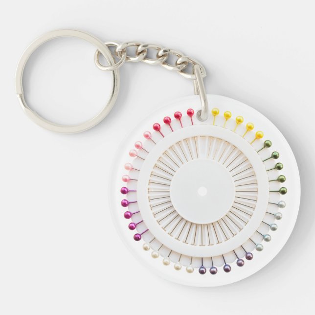 Inhaber eines geraden Buttons Schlüsselanhänger (Vorderseite)