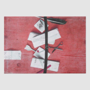 INHABER VON ROTEM HOLZ SEIDENPAPIER