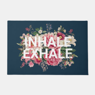 Inhalation Exhale Floral Typografie Yoga Fußmatte