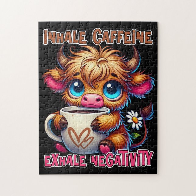 Inhale Caffeine Exhale Negativity  Puzzle (Vertikal)