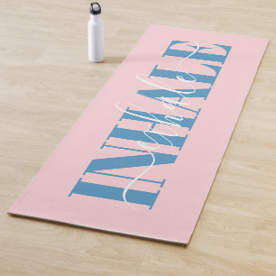 Inhale exhale moderne blütenrosa Zitat Yogamatte