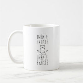 inhale Exhale yoga cat Kaffeetasse