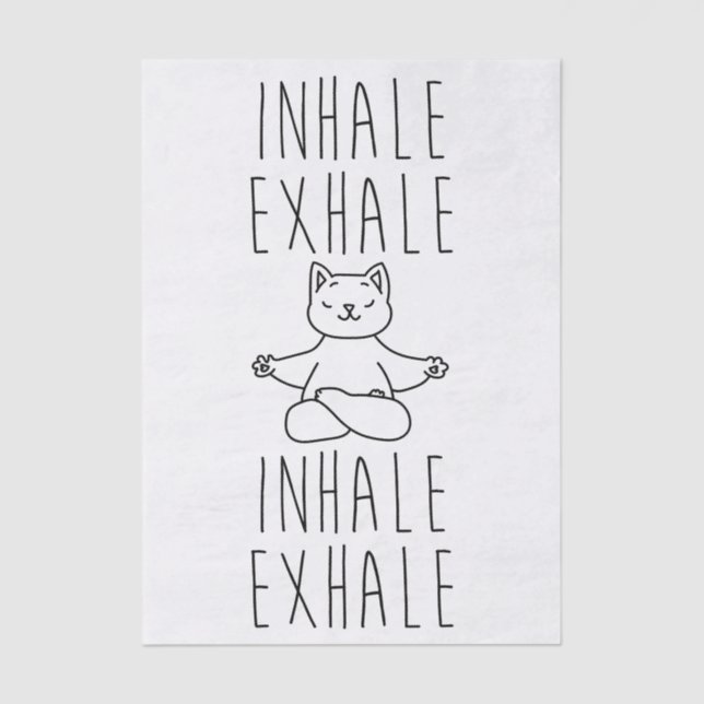 inhale Exhale yoga cat Seidenpapier (Vorderseite)