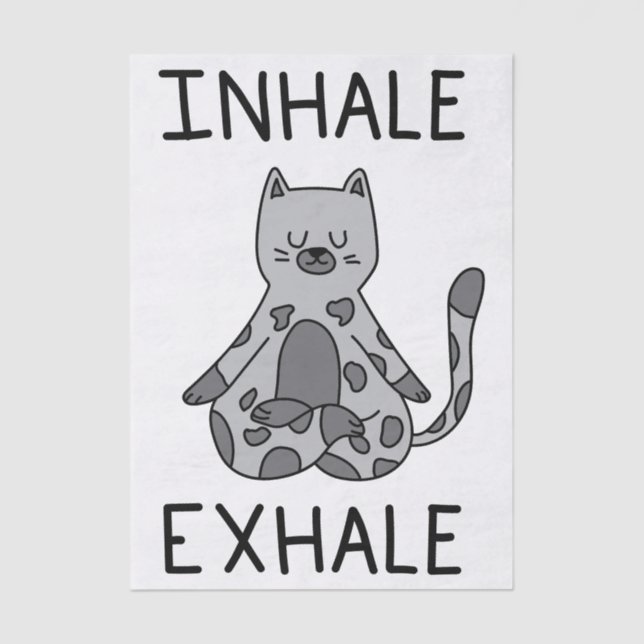 Inhale Exhale Yoga Cat Seidenpapier (Vorderseite)