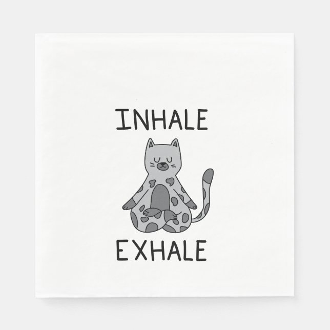 Inhale Exhale Yoga Cat Serviette (Vorderseite)