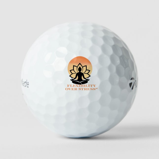 Inhale Peace Exhale Stress Yoga Quote Golfball (Vorderseite)