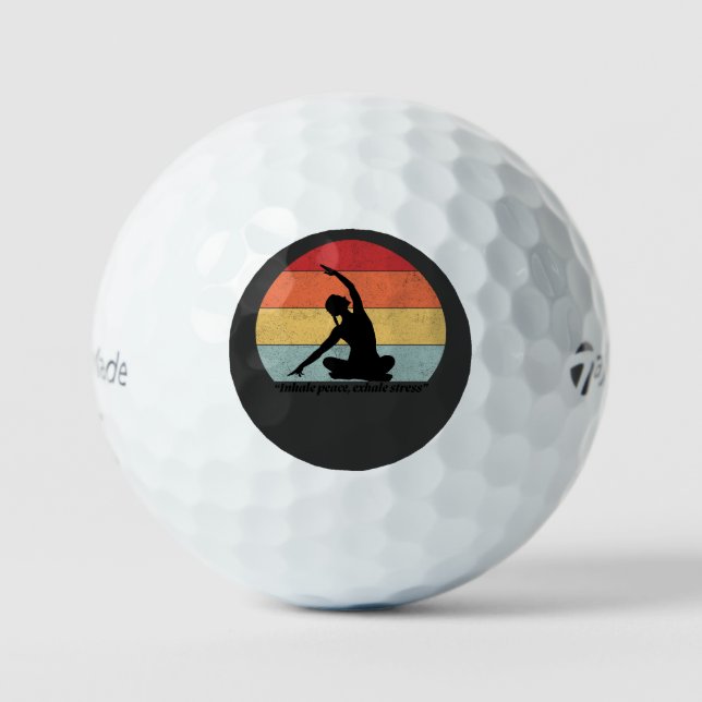 Inhale Peace Exhale Stress Yoga Quote Golfball (Vorderseite)
