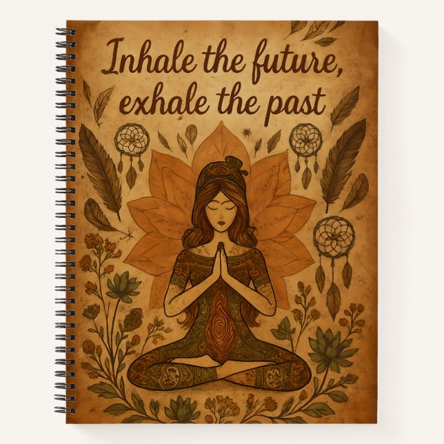 Inhale the Future, Exhale the Past – Boho Notebook Notizbuch (Vorderseite)