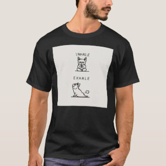 Inhalieren Exhale Frenchie Throw Kissen.png T-Shirt