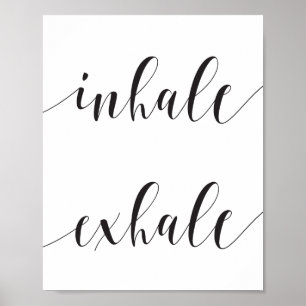 Inhalieren Sie ausatmen Yoga-Meditations-moderne Poster