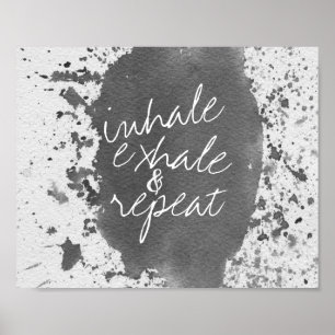 Inhalieren Sie einen Ausatmungsposter auf Aquarell Poster