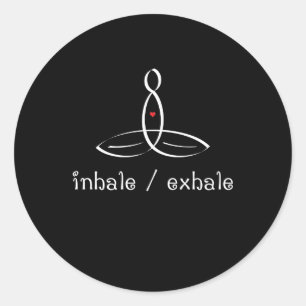Inhalieren Sie Exhale - Extravaganter weißer Stil Runder Aufkleber