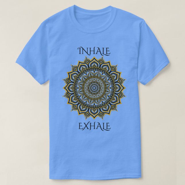 Inhalieren Sie Exhale Yoga Mandala Wählen Sie Glüc T-Shirt (Design vorne)